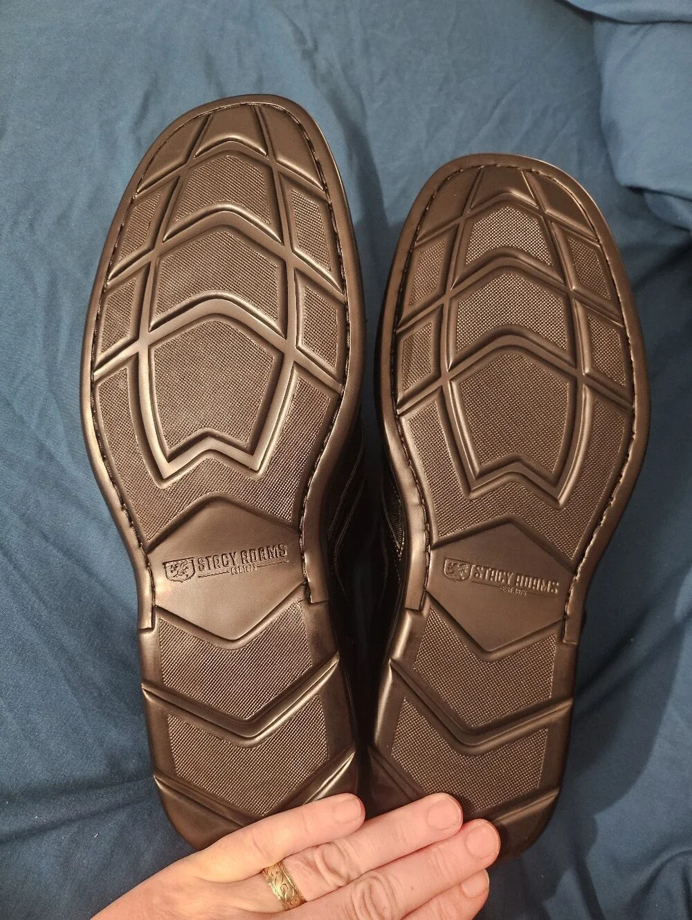 Stacy Adams Black Leather Fisherman-Style Sandals with Hook-and-Loop Strap 10m